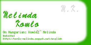 melinda komlo business card